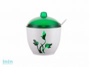 Сахарница "Viola", зеленый полупрозрачный, BEROSSI (Изделие из пластмассы. Размер 97 х 114 мм, 111 х 97 х 114 мм (с ложечкой))