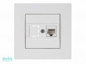 Розетка компьютерная 1xRJ45 (Cat6, скрытая) белая, RITA, MUTLUSAN