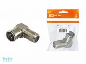 Переходник гнездо F - гнездо TV угловой, инд. упаковка TDM