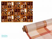 Клеенка столовая, нетканая основа с ПВХ покрытием, коллекция "Гамма", 1 рулон/ 25 м.пог. (1 рулон/ 25 м.пог., Плотность220 (+/- 80) г/ кв.м) (КОЛОРИТ)