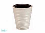 Кашпо ДЮНА D340мм H385мм 9/19,5л со вставкой (кремовый) (IDEA)