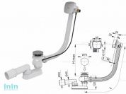 Сифон для ванны с напуском воды через перелив, металл - пластик, Alcaplast (Сифон для ванны AlcaPlast A564CRM1)