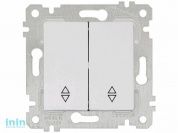 Выключатель проходной 2-клав. (скрытый, без рамки, винт. зажим) белый, RITA, MUTLUSAN (10 A, 250 V, IP 20)