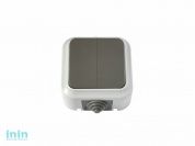 Выключатель 2 клав. (открытый, 6А, брызг. защ.) серый, Пралеска Аква, Bylectrica (Выключатель   А5 6-224(03)     двухклавишный брызгозащищенный открыт