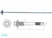 Саморез для сэндвич-панелей 6.3/5.5х205 мм цинк, шайба с прокл., (500 шт в коробе) STARFIX