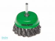 Щетка д/дрели "чашка" косич. 75мм ВОЛАТ (для дрели торцевая крацовка)