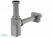 Сифон для умывальника D32 DESIGN, цельнометаллический, квадратный Alcaplast (Сифон для умывальника D32, латунный с хромированным покрытием)