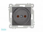 Розетка 1-ая (скрытая, без рамки, б/з, шторки) дымчатая, RITA, MUTLUSAN (16 A, 250 V, IP 20)