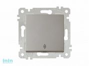 Выключатель проходной 1-клав. (скрытый, без рамки, пруж. зажим) титан, RITA, MUTLUSAN (10 A, 250 V, IP 20)