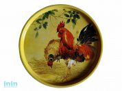 Поднос жестяной "Петухи" 297х277х16мм., ЖЕСТЕУПАКОВКА