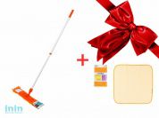 Швабра для пола с насадкой из шенилла, оранжевая + Салфетка кухонная Non-Scratch (Промо) (PERFECTO LINEA)