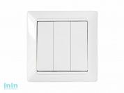 Выключатель 3 клав. (cкрытый, 10А) белый, Стиль, Bylectrica (Выключатель трехклавишный скрытой установки с рамкой в комплекте Гарантийный срок:24 меся