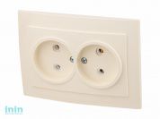 Розетка 2-ая (скрытая, б/з) бежевая, Стандарт, Юпитер (RS 16-237-БЖ) (ЮПИТЕР)