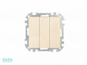 Выключатель 3 клав. (cкрытый, 10А) слоновая кость, Стиль, Bylectrica (Выключатель трехклавишный скрытой установки слоновая кость)