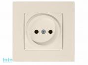 Розетка 1-ая (скрытая, б/з) кремовая, RITA, MUTLUSAN (16 A, 250 V, IP 20)