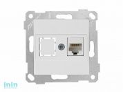 Розетка компьютерная 2xRJ45 (Cat6, скрытая, без рамки) белая, RITA, MUTLUSAN