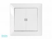 Выключатель 2 клав. (cкрытый, 10А) со световой индикацией, белый, Стиль, BYLECTRICA (Гарантийный срок:24 месяца)