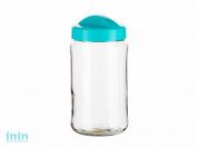 Банка для сыпучих продуктов Avena 1,5 л, бирюза, BEROSSI (Изделие из стекла и пластмассы. Литраж 1.5л)