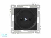 Розетка 1-ая (скрытая, без рамки, б/з) черная, RITA, MUTLUSAN (16 A, 250 V, IP 20)