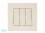 Выключатель 3- клав. (скрытый, пруж. зажим) кремовый, RITA, MUTLUSAN (10 A, 250 V, IP 20)