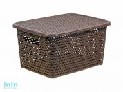 Ящик для хранения с крышкой РОТАНГ 280х185х126мм (корич.) (IDEA)