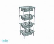 Этажерка с корзинками "Krita" 4-х секционная, серая мистерия, BEROSSI (Изделие из пластмассы. Размер 410 х 302 х 935  мм)