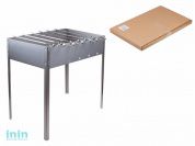 Мангал сборный "Стандарт" с шампурами в г/карт.кор.(500х300х500х0,7толщ., 6 шамп.), PERFECTO LINEA (размер 500х300х500х0,7толщ., 6 шампуров угол. 410х