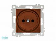 Розетка 1-ая (скрытая, без рамки, б/з) орех, RITA, MUTLUSAN (16 A, 250 V, IP 20)