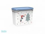 Контейнер Christmas, 1 л, васильковый, BEROSSI (Изделие из пластмассы.   Размер 160 х 101 х 123 мм)