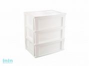 Комод Bongo 3-х секционный, снежно-белый, BEROSSI (Изделие из пластмассы. Размер 540 х 382 х 621 мм)