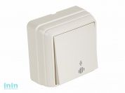 Выключатель 1-клав. проходной (с подсветкой, открытый) кремовый, BRON, MUTLUSAN (10 A, 250 V, IP 20)