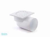 Сливной трап горизонтальный D 110 решетка пласт. 150х150 мм, белый РосТурПласт (Трап пластиковый 110 гор.)