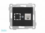 Розетка компьютерная 1xRJ45 (Cat5e, скрытая, без рамки) черная, RITA, MUTLUSAN