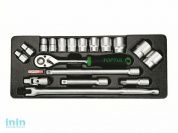 Набор-сет головок 1/2" 18предм. 6гр. 434х176мм TOPTUL (GCAT1801)