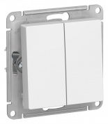 Выключатель 2-клавишный проходной Schneider Electric Atlas Design ATN000165