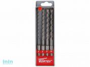 Набор буров (сверл) SDS-plus 4 шт. WORTEX (5, 6, 8, 10 мм х 160 мм)