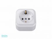 Розетка 1-ая (открытая, с/з) белая, Вариант, Bylectrica (Розетка штепсельная для открытой установки с заземляющим контактом Гарантийный срок:24 месяца