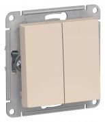 Выключатель 2-клавишный Schneider Atlas Design, ATN000251