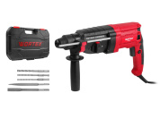 Перфоратор WORTEX RH 2831 в чем. + (2 зубила, 3 сверла) 850 Вт, 3.0 Дж, 3 реж., SDS-plus, Vario-Lock (850 Вт, 3.0 Дж, 3 реж., патрон SDS-plus, вес 3.2 кг)