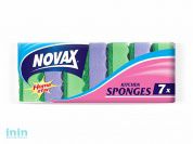 Губки кух.7шт/уп NV (Материал: Пенополиуретан + фибра. Цвет: Зеленый / Фиолетовый. Размер единицы: 80х50х32 мм) (NOVAX)