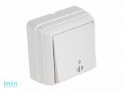 Выключатель 1-клав. проходной (с подсветкой, открытый) белый, BRON, MUTLUSAN (10 A, 250 V, IP 20)