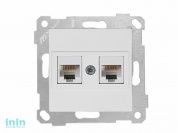 Розетка компьютерная 2xRJ45 (Cat5e, скрытая, без рамки) белая, RITA, MUTLUSAN