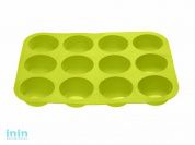 Форма для выпечки, силиконовая, прямоугольная на 12 кексов, 33 х 25 х 3 см, зеленая, PERFECTO LINEA