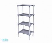 Этажерка с полками "Krita" 4-х секционная, сиреневый туман, BEROSSI (Изделие из пластмассы. Размер 401 х 278 х 935 мм)