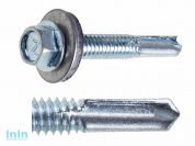 Саморез кровельный 6.3х32 мм цинк, шайба с прокл., PT5 (200 шт в карт. уп.) STARFIX (увеличенное сверло)