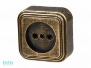 Розетка 1-ая (открытая, б/з) бронз., Стандарт, Юпитер (RA16-131-ЧБ) (ЮПИТЕР)