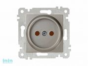 Розетка 1-ая (скрытая, без рамки, б/з, шторки) титан, RITA, MUTLUSAN (16 A, 250 V, IP 20)