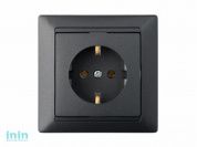 Розетка 1-ая (скрытая, с/з) графит, Стиль, Bylectrica (штепсельная с заземляющим контактом скрытой установки Гарантийный срок:24 месяца)