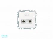 Розетка 2-ая телефонная (скрытая) белая, Стиль, Bylectrica (Розетка телефонная двухгнездная для скрытой установки (полимерный суппорт) Гарантийный сро