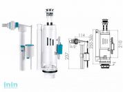 Арматура для смывного бачка двойной слив 3/6л с клапаном боковой подачи, NOVA